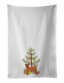 NEW Chow Shepherd Christmas Tree Kitchen Towel Set of 2 White Dish Towels Decorative Bathroom Hand towel for Hand, Face, Hair, Yoga, Tea, Dishcloth