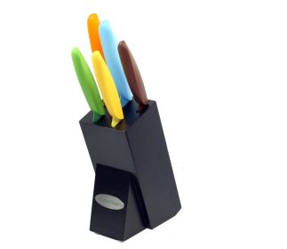 Oceanstar KS1217 6-Piece Non-Stick Coating knife set with Block, Elegant Black