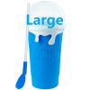 Summer Squeeze Homemade Juice Water Bottle Quick-Frozen Smoothie Sand Cup Pinch Fast Cooling Magic Ice Cream Slushy Maker Beker - Large blue