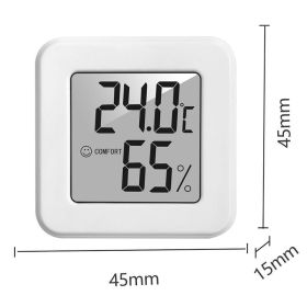 1PC White Mini Electronic Temperature and Humidity Meter Car Thermometer with Smiling Face Display Refrigerator Thermometer - White