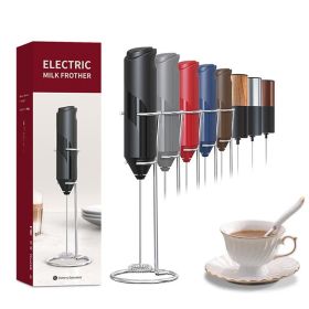 Handheld Frother Electric Whisk, Milk Foamer, Mini Mixer with Stand - Red