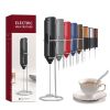 Handheld Frother Electric Whisk, Milk Foamer, Mini Mixer with Stand - Blue