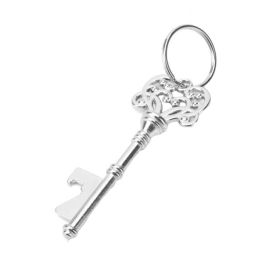 2 Pieces Vintage Hollow Pattern Bottle Opener Metal Keychain Bottle Opener - Default