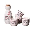 5 Pcs Ceramic Japanese Sake Set Traditional 1 Tokkuri Bottle & 4 Ochoko Cups [B] - ST-HOM3136596011-EMMA03286