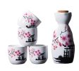 5 Pcs Ceramic Japanese Sake Set Traditional 1 Tokkuri Bottle & 4 Ochoko Cups [A] - ST-HOM3136596011-EMMA03285