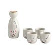 5 Pcs Ceramic Japanese Sake Set Traditional 1 Tokkuri Bottle & 4 Ochoko Cups [V] - ST-HOM3136596011-EMMA03306