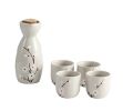 5 Pcs Ceramic Japanese Sake Set Traditional 1 Tokkuri Bottle & 4 Ochoko Cups [U] - ST-HOM3136596011-EMMA03305
