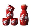 5 Pcs Ceramic Japanese Sake Set Traditional 1 Tokkuri Bottle & 4 Ochoko Cups [R] - ST-HOM3136596011-EMMA03302