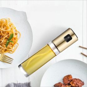 Olive Oil Mister Refillable Bottle Oil Dispenser with Oil Spray for Cooking Salad Grilling Roasting Air Fryer - Gold