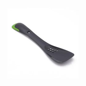 Multi-Function 5 in 1 Leaking Shovel Heat-Resistant Silicone Shovel Leaking Cooking Spoon Spatula Serrated Edge Kitchen Cooking Utensils - green