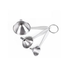 Funnel Set 3PCS Stainless Steel Kitchen Filter Set Handy Strainer for Transferring Fluid Liquid Oil Powder Cooking Utensils Kitchen Gadget Tool - 3-PC