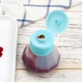 Mini Portable Bottle Dispenser Silicone Leak Proof Squeezable Salad Dressing Mayo Ketchup Mustard Hot Sauce Bottle Kitchen Tool - blue