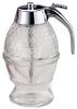 No Drip Honey Dispenser with Stand Honey Comb Shape Plastic Container Maple Syrup and Sugar Syrup Jar Pot - clear
