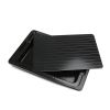 Frozen Foods Defrosting Tray Aluminum Thawing Plate With Multi-Purpose Plastic Drip Tray - black