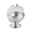 Sugar Bowl with Roll Top Stainless Steel Safe Food Grade Material Kitchen Buffet Cafe Restaurant Container Shiny Chrome Finished - silver