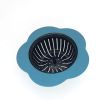 Flower Shaped Kitchen Sink Strainer Floor Drainer Bathtub Cover Drain Tub Stopper Strainers for Floor Laundry Bathroom 4.5inch Diameter - blue