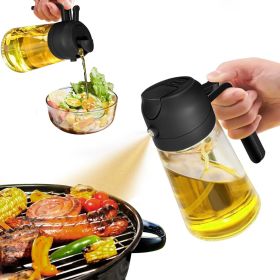Olive Oil Dispenser, 2 in 1 Oil Sprayer for Cooking - black