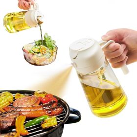 Olive Oil Dispenser, 2 in 1 Oil Sprayer for Cooking - white