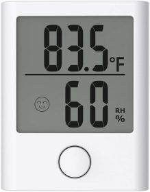 Mini Hygro-Thermometer Digital Monitor Humidity Gauge - White