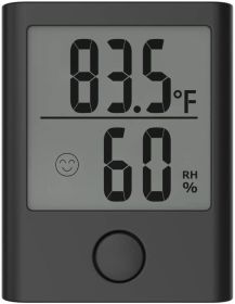 Mini Hygro-Thermometer Digital Monitor Humidity Gauge - Black