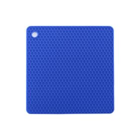 Non-Slip Honeycomb Kitchen Table Pad Multi-Purpose Hot Pads, Spoon Rest Heat Insulation Pad - Blue