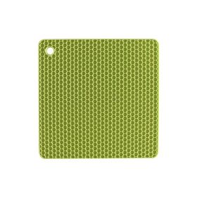 Non-Slip Honeycomb Kitchen Table Pad Multi-Purpose Hot Pads, Spoon Rest Heat Insulation Pad - Green