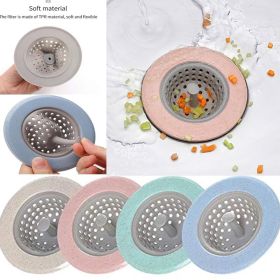 Portable Silicone Strainer Waste Plug Sink Filter Bathroom Shower Drain Sink Drains Cover Sink Colander Sewer Hair Strainer - Pink