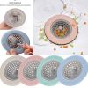 Portable Silicone Strainer Waste Plug Sink Filter Bathroom Shower Drain Sink Drains Cover Sink Colander Sewer Hair Strainer - Blue