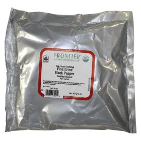 Frontier Herb Pepper Organic Fair Trade Certified Black Fine Grind - Single Bulk Item - 1lb - Default