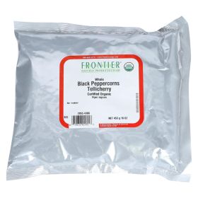 Frontier Herb Peppercorns - Organic - Whole - Black - Tellicherry Grade - Bulk - 1 Lb - Default