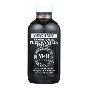 M&b Spices Organic Pure Vanilla Extract - Case Of 3 - 4 Oz - Default