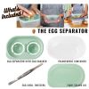 4 In 1 Egg Separator Set Double Egg White Separator With Built In Egg Cracker Food Container Plus Lid and Egg Shell Tweezer Green Color - Generic