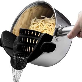 Silicone Food Strainer Clip - BLACK