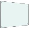 Kitchen Backsplash White 31.5"x23.6" Tempered Glass - White