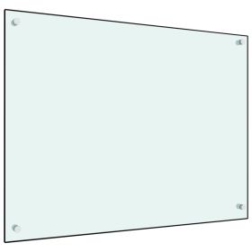 Kitchen Backsplash White 31.5"x23.6" Tempered Glass - White