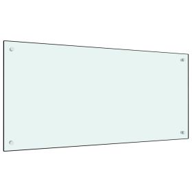 Kitchen Backsplash White 39.4"x19.7" Tempered Glass - White