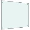 Kitchen Backsplash White 27.6"x23.6" Tempered Glass - White