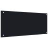 Kitchen Backsplash Black 35.4"x15.7" Tempered Glass - Black