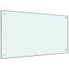 Kitchen Backsplash White 35.4"x19.7" Tempered Glass - White