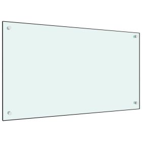 Kitchen Backsplash White 35.4"x19.7" Tempered Glass - White