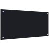 Kitchen Backsplash Black 31.5"x15.7" Tempered Glass - Black