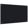 Kitchen Backsplash Black 39.4"x23.6" Tempered Glass - Black