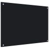 Kitchen Backsplash Black 31.5"x23.6" Tempered Glass - Black