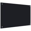 Kitchen Backsplash Black 35.4"x23.6" Tempered Glass - Black
