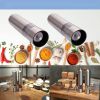 2pcs Stainless Steel Electric Automatic Pepper Mills Salt Grinder Silver - Silver