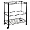 Oceanstar Portable 2-Tier Metal Rolling File Cart, Black - 2MRC1507