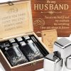Stainless Steel Whiskey Glasses Stones Set - To Husband