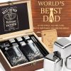 Stainless Steel Whiskey Glasses Stones Set - To Dad