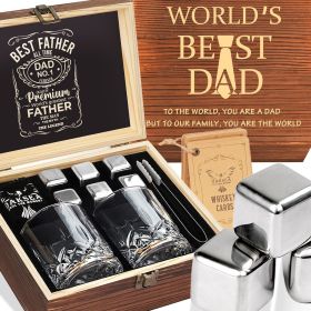 Stainless Steel Whiskey Glasses Stones Set - To Dad