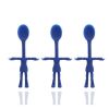 Human Body Shape Silicone Baby Spoon Scoop Heat Resistant Rice Spoon Soft Bendable Baby Care Safe Feeding Accessories - blue